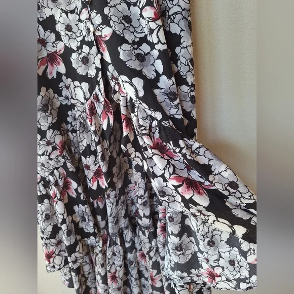 Betsey Johnson Womens High Low Floral Spaghetti Strap Midi Dress Size 2 - Picture 5 of 10
